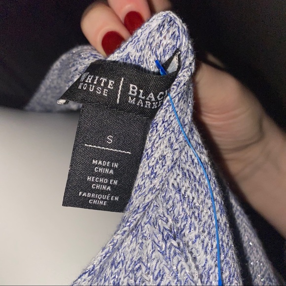 Blue and Silver V-neck Sweater - Picture 4 of 5